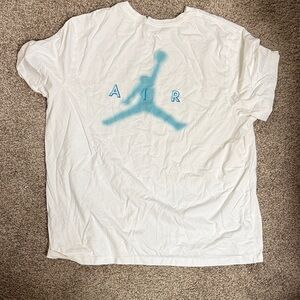Jordan White Tee with Blue Logo
